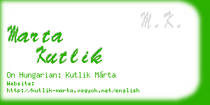 marta kutlik business card